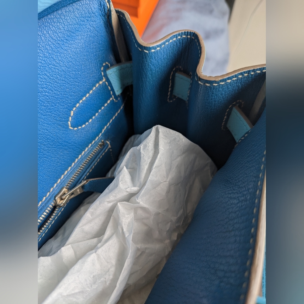 Hermes Birkin 30 Celeste/Mykonos - Picture 8 of 14